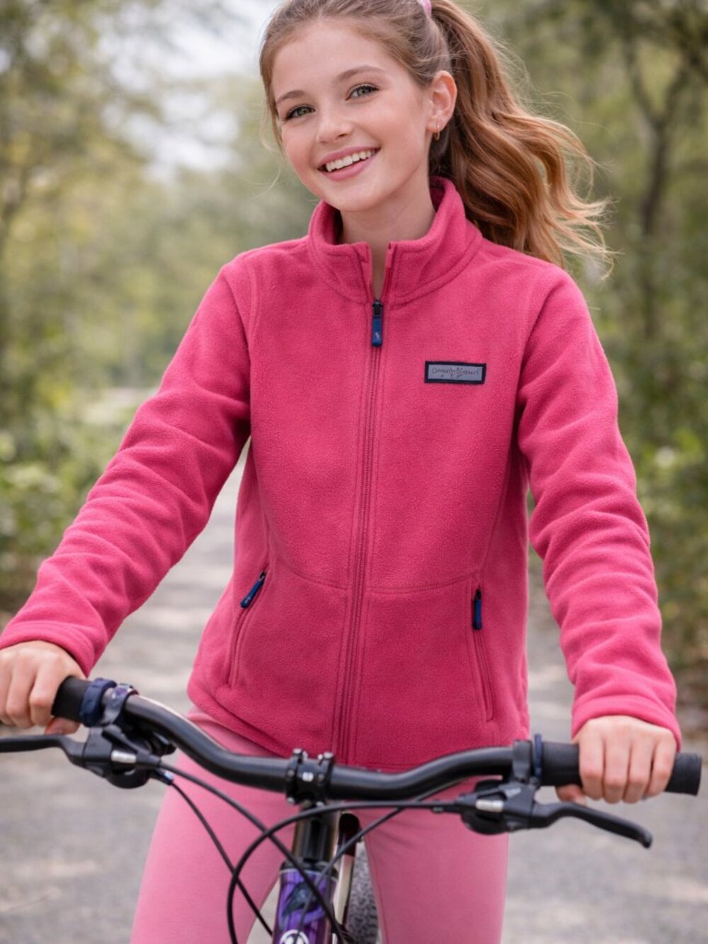 VINEYARD VINES Girl's Size XL full zip fleece jacket Pink EC!